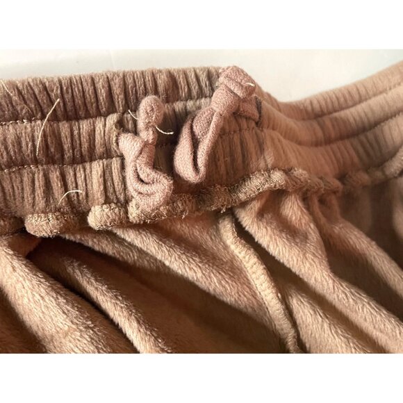 Skims Brown Velour Jogger Pants Women's 2XL Drawstring Waist & Zippered Pockets - Picture 5 of 8